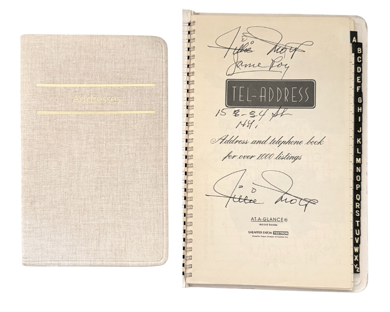 Willie Mays Personally Owned Address Book, Signed 2x! Ex. Mays Estate