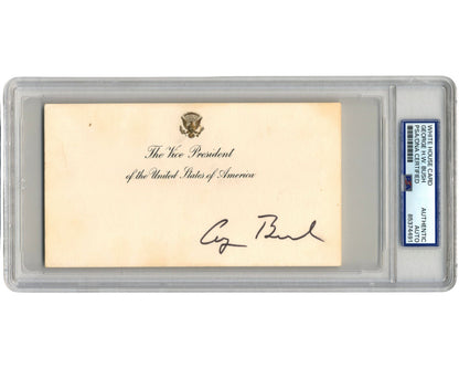President George H. W. Bush Signed Vice President's White House Card PSA