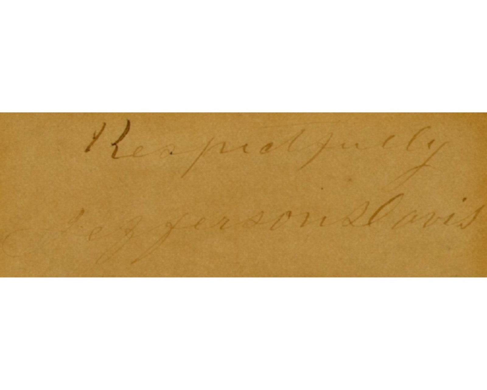Confederate President Jefferson Davis Signed Cut Display PSA