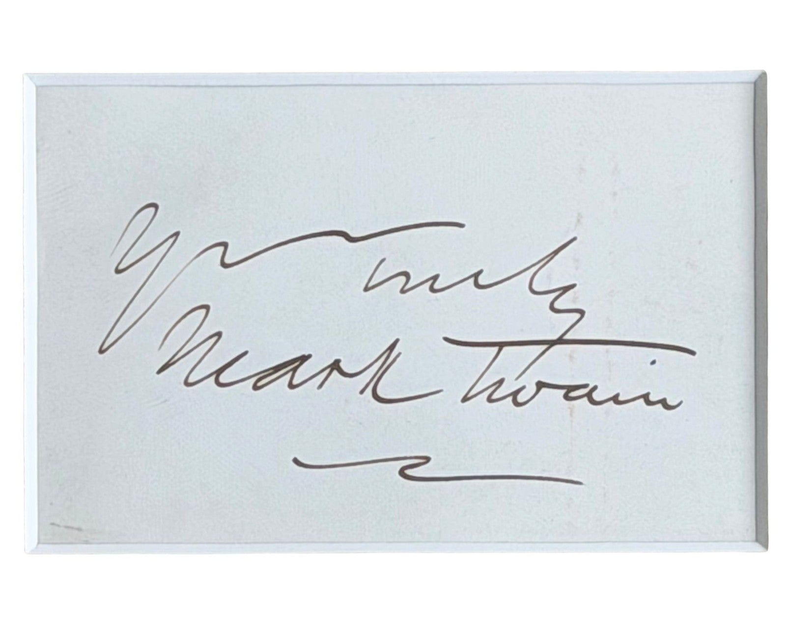 Gorgeous SAMUEL CLEMENS aka MARK TWAIN Signed & Framed Display BAS Auto