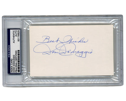DiMaggio Brothers! Joe, Dom & Vince DiMaggio Signed Index Card Group! PSA Auto
