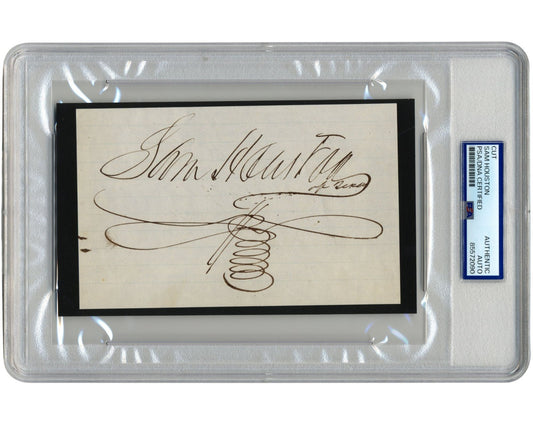 Gorgeous SAM HOUSTON Signed Cut PSA Auto 1st President of The Republic of Texas