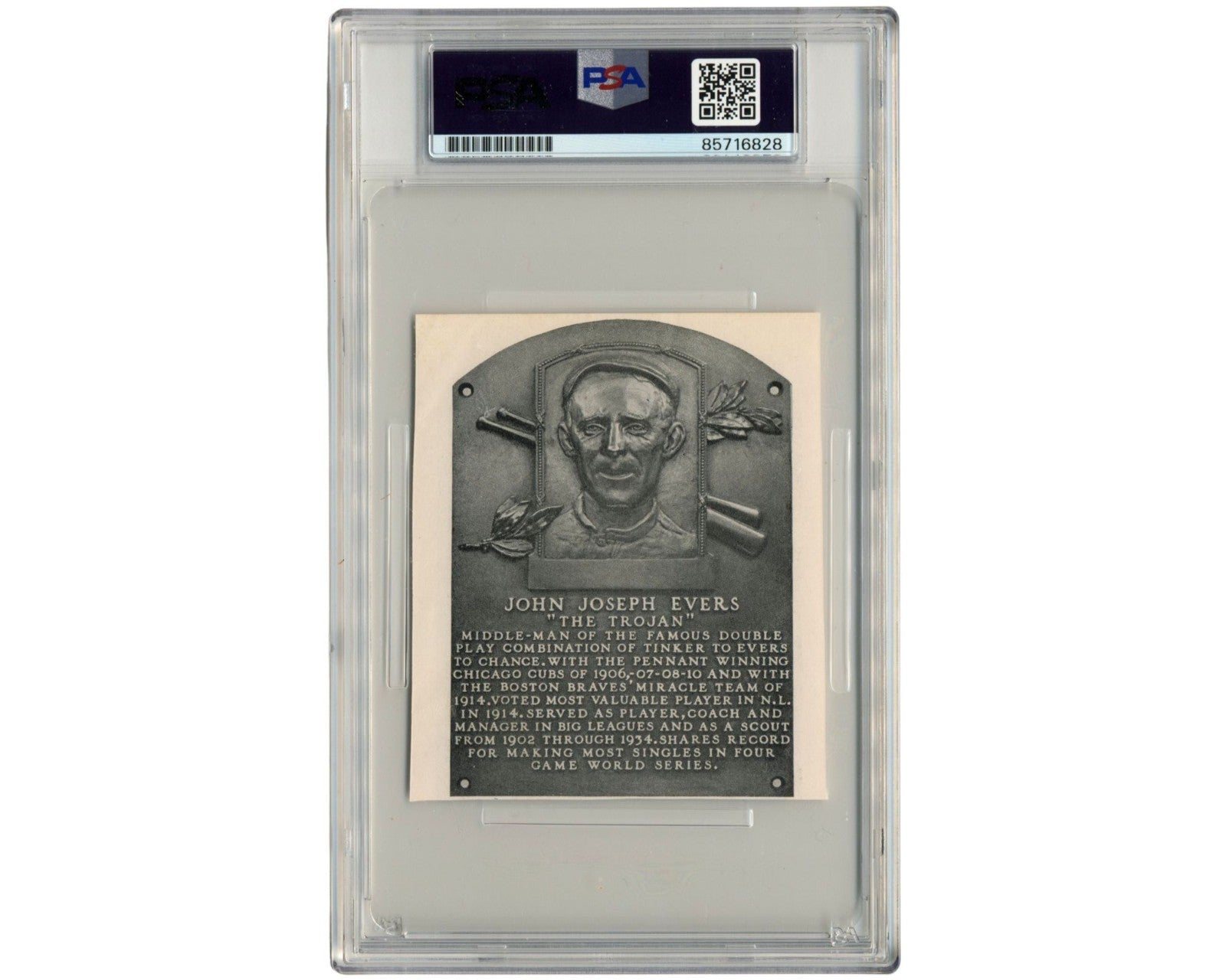 Philadelphia A's Lefty Grove Twice Signed HOF Plaque Cut PSA / DNA Auto
