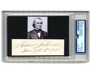 President Andrew Johnson Signed & Inscribed Large Cut Signature PSA Auto