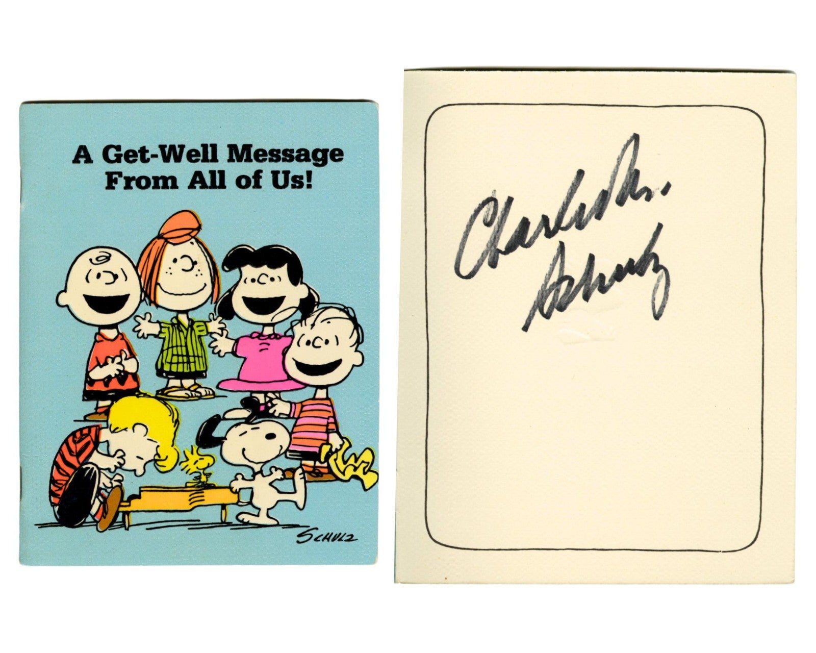 Peanuts' Charles Schultz Signed "Get Well Soon" Book! PSA Auto