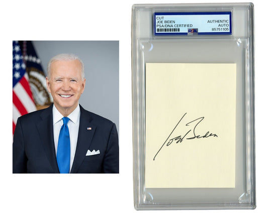 President Joe Biden Boldly Signed Cut Autograph PSA Auto - Fantastic Signature