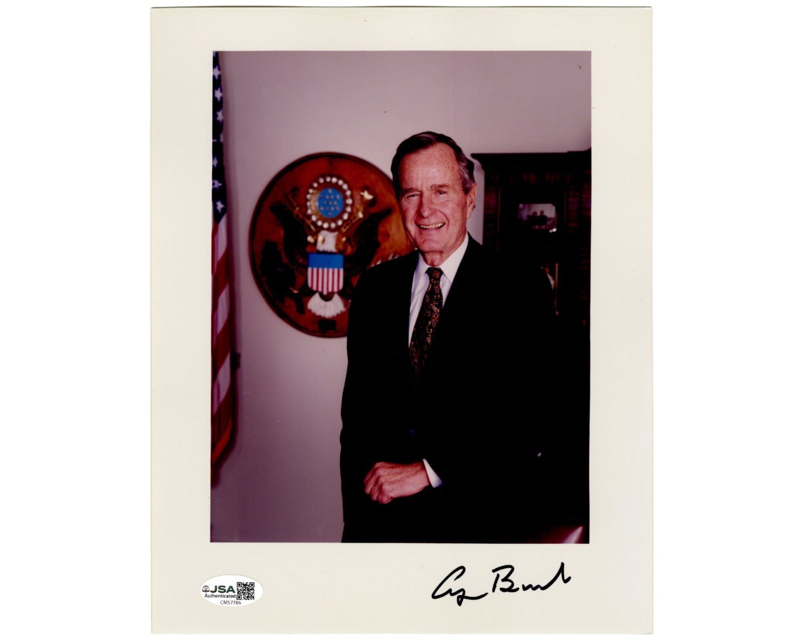 President George H.W. Bush Signed Presidential Portrait JSA