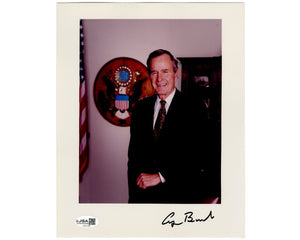 President George H.W. Bush Signed Presidential Portrait JSA