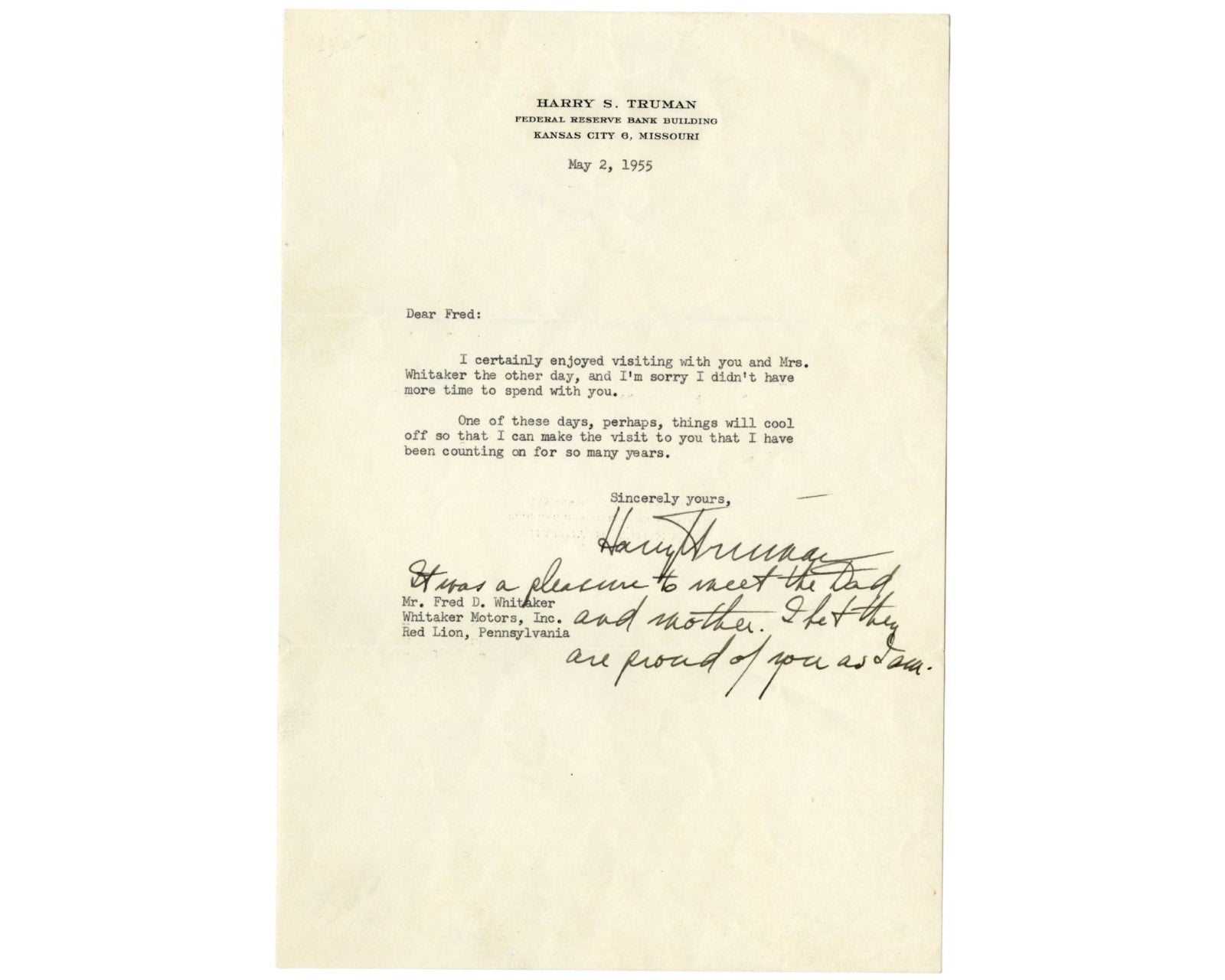 President HARRY TRUMAN Bold Signed Cut Autograph PSA Auto