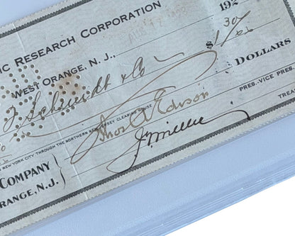 Inventor of the Light Bulb Thomas Edison Boldly Signed Check PSA Auto