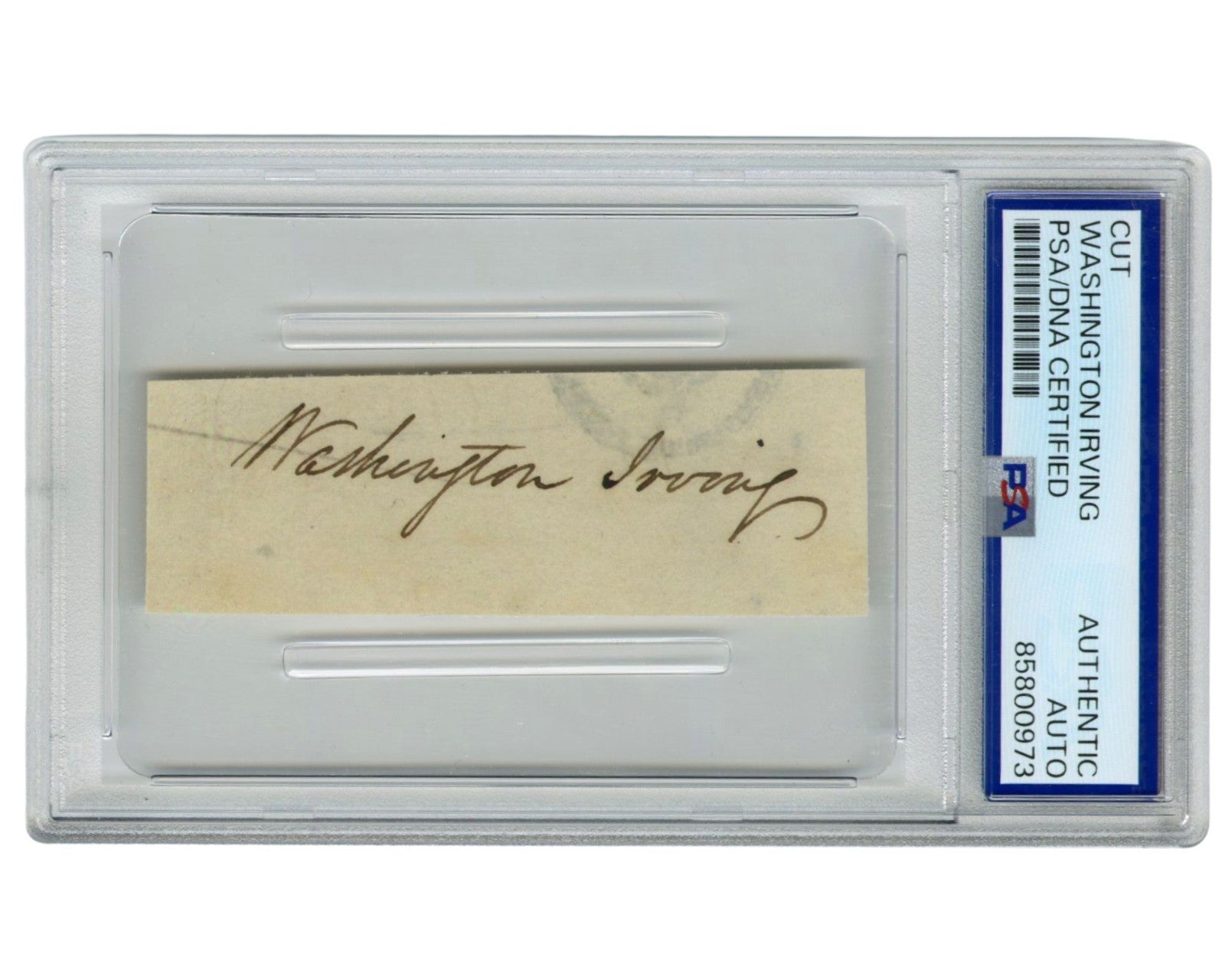 Author Washington Irving Bold Signed Cut PSA Auto - He Wrote Sleepy Hollow!