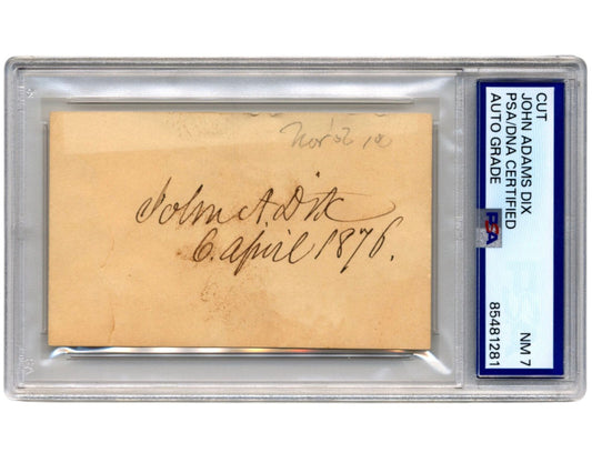 Civil War Sec. Of Treasury John Dix Signed Cut PSA/DNA "Shoot him on the spot!"