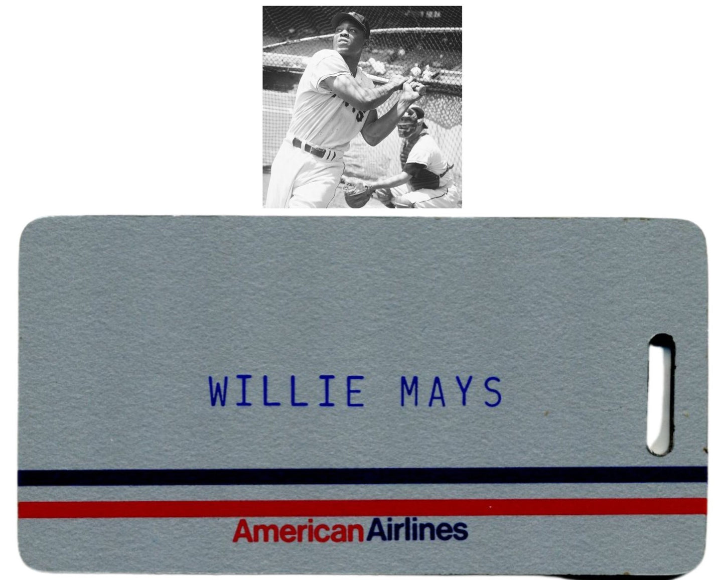 Willie Mays Personally Owned Luggage Tag from AA Ex. Mays Estate / Hunt Auctions