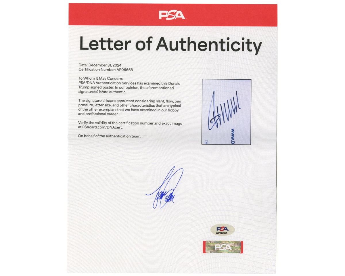 President Donald Trump Signed Cut from Rally Sign! PSA, Trump's Fingerprint?