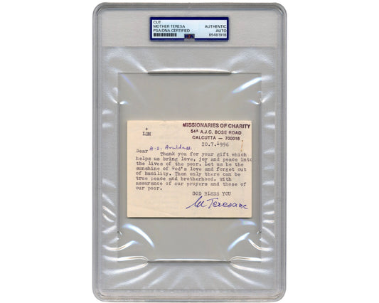 Saint Mother Teresa "Missionaries of Charity" Signed Letter PSA