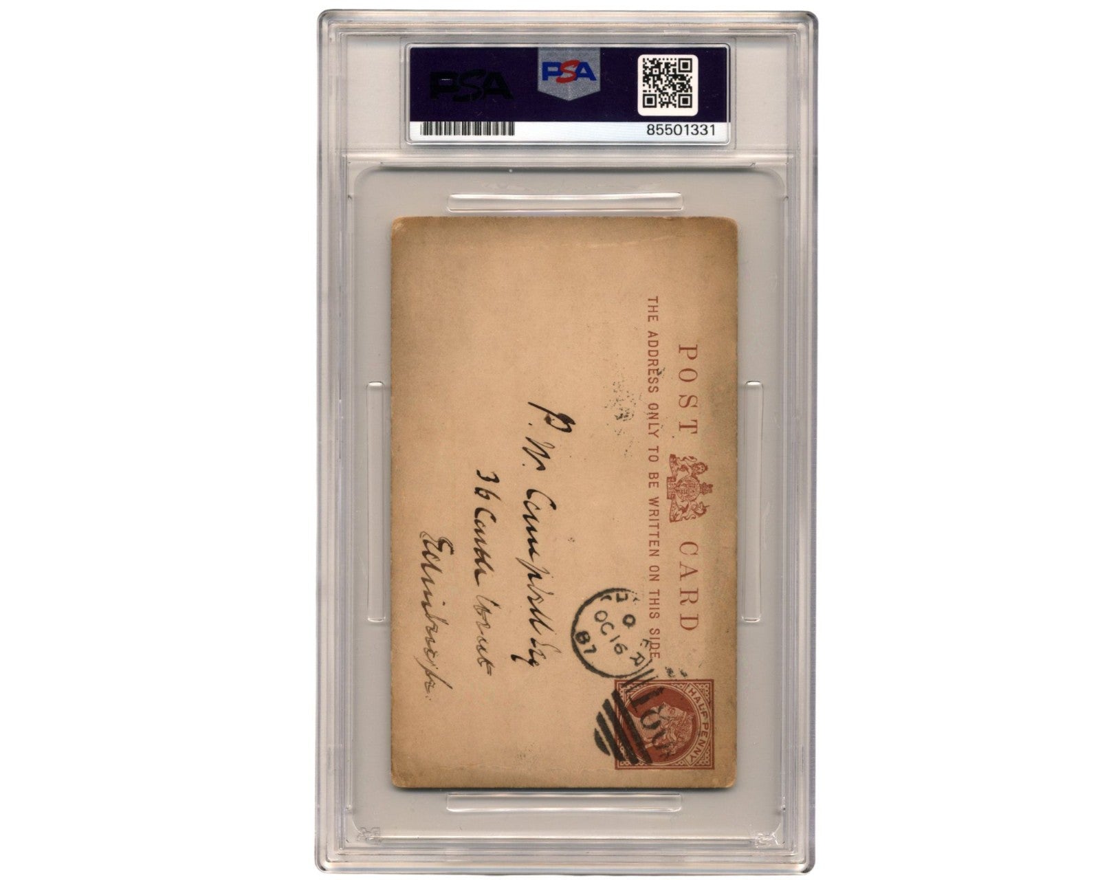 British Prime Minister William Ewart Gladstone Signed Postcard PSA Gem Mint 10