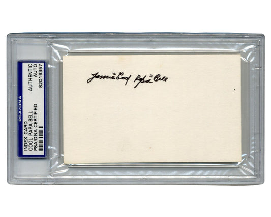 James "Cool Papa" Bell Signed Index Card - Negro League Icon! PSA Auto