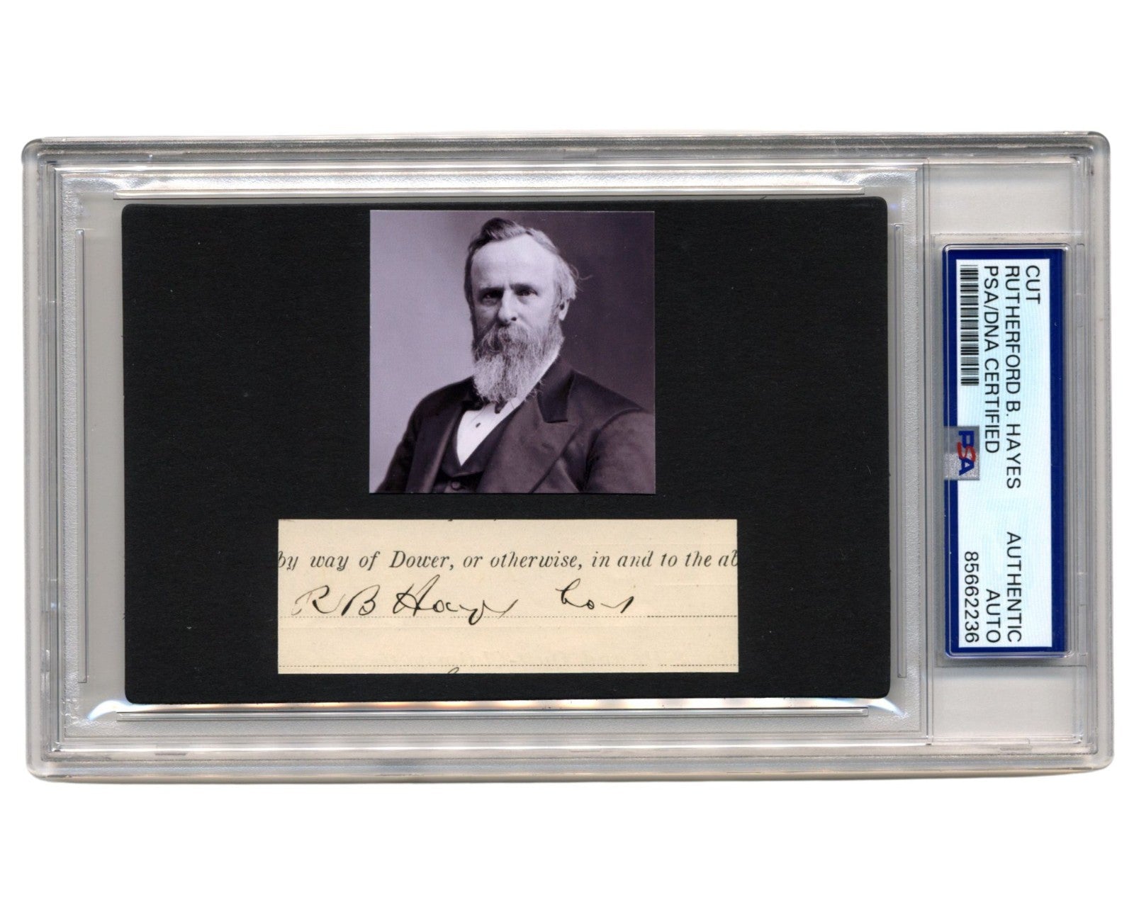 President Rutherford B. Hayes Signed Cut Display PSA Auto
