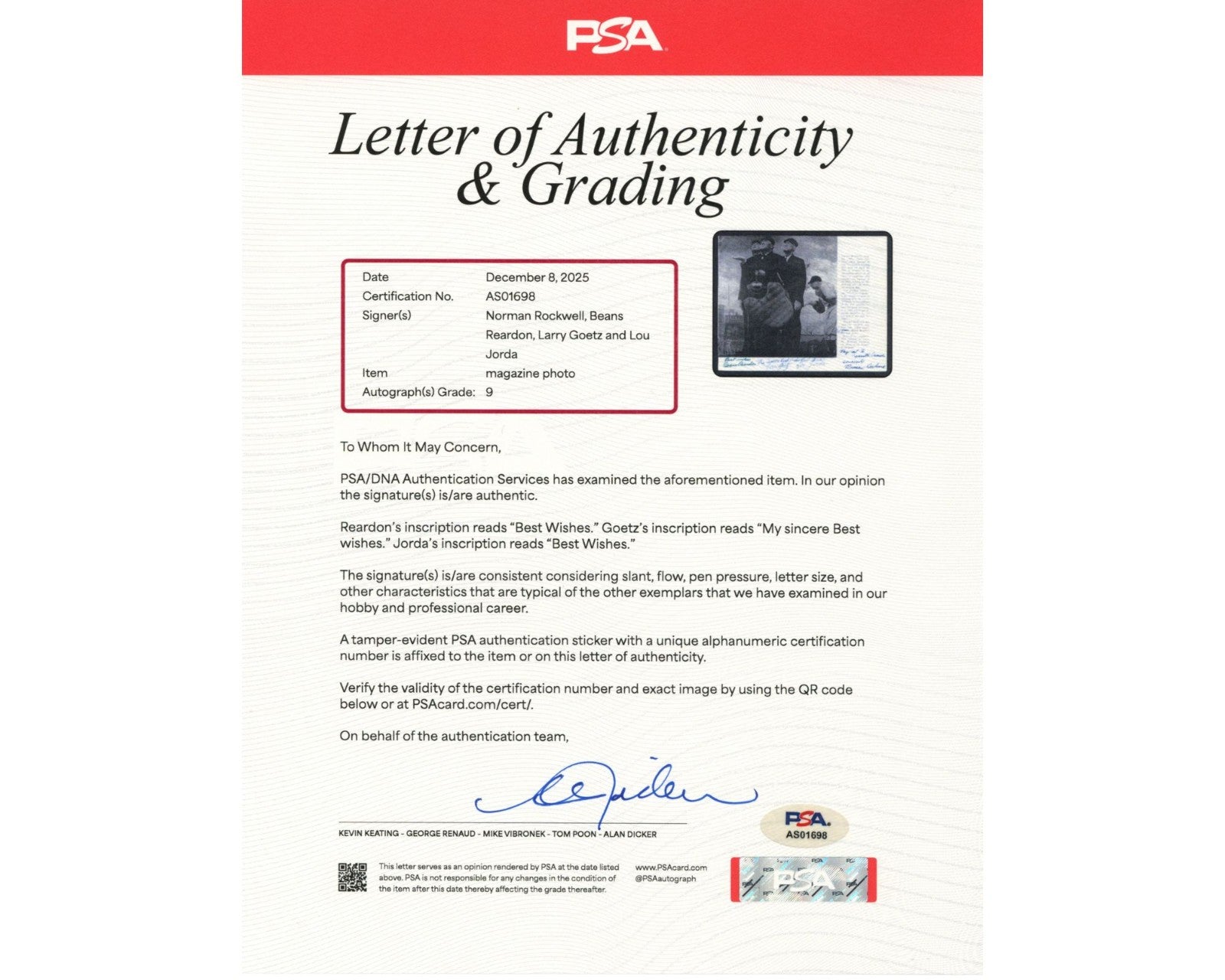 Norman Rockwell Signed Lithograph of His Famous Painting "Homecoming"