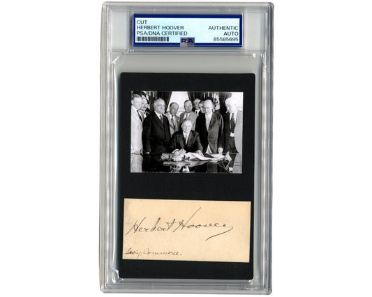 President Herbert Hoover Signed Cut as Sec. of Commerce PSA Bold Auto