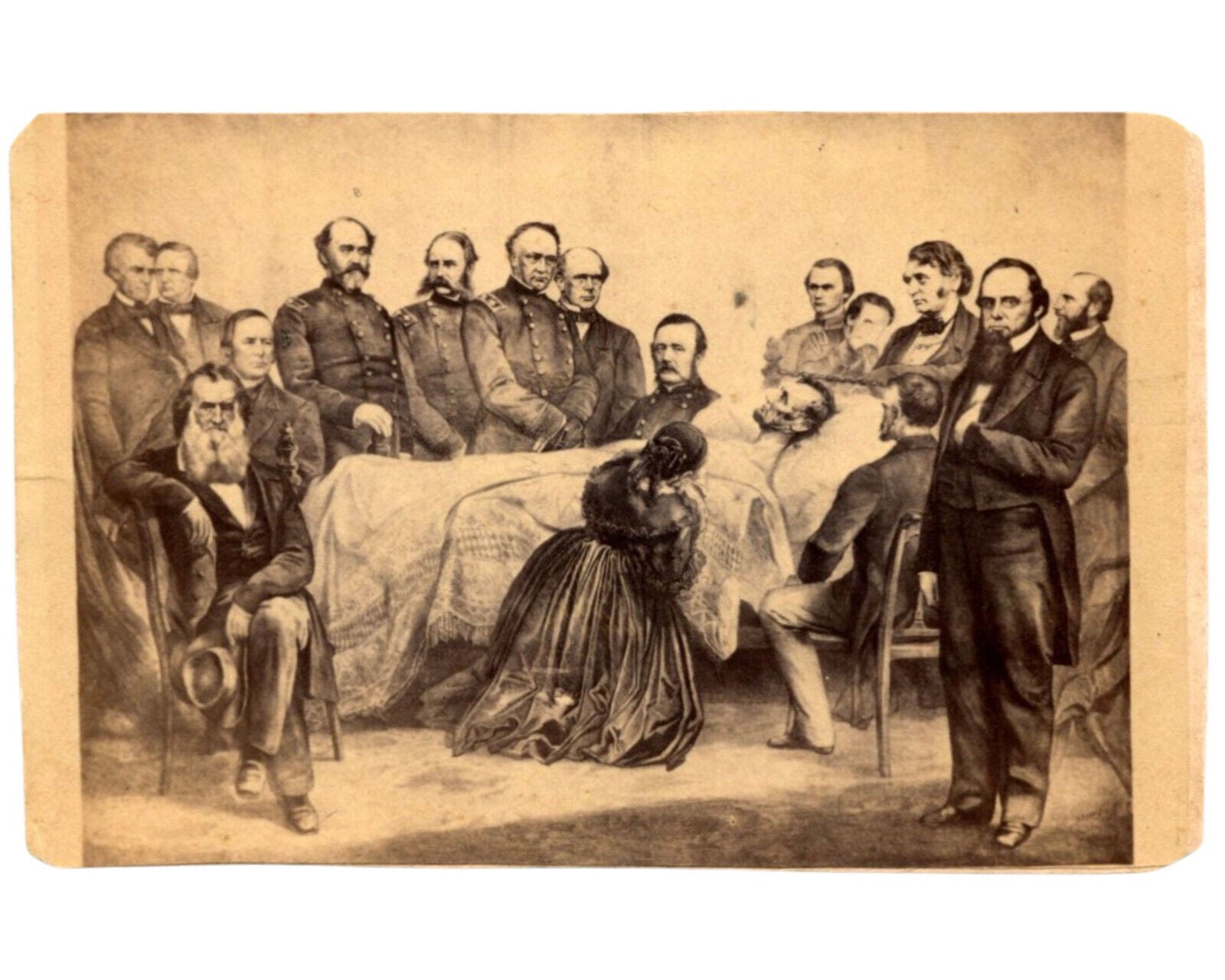 The Death of ABRAHAM LINCOLN Death Bed CDV Photo Granger Art 1865  Civil War Era