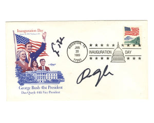 President George H. W. Bush & Dan Quayle Signed Inauguration Cover JSA
