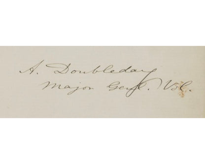 Baseball Founders ALEXANDER CARTWRIGHT & ABNER DOUBLEDAY Signed Display JSA Auto