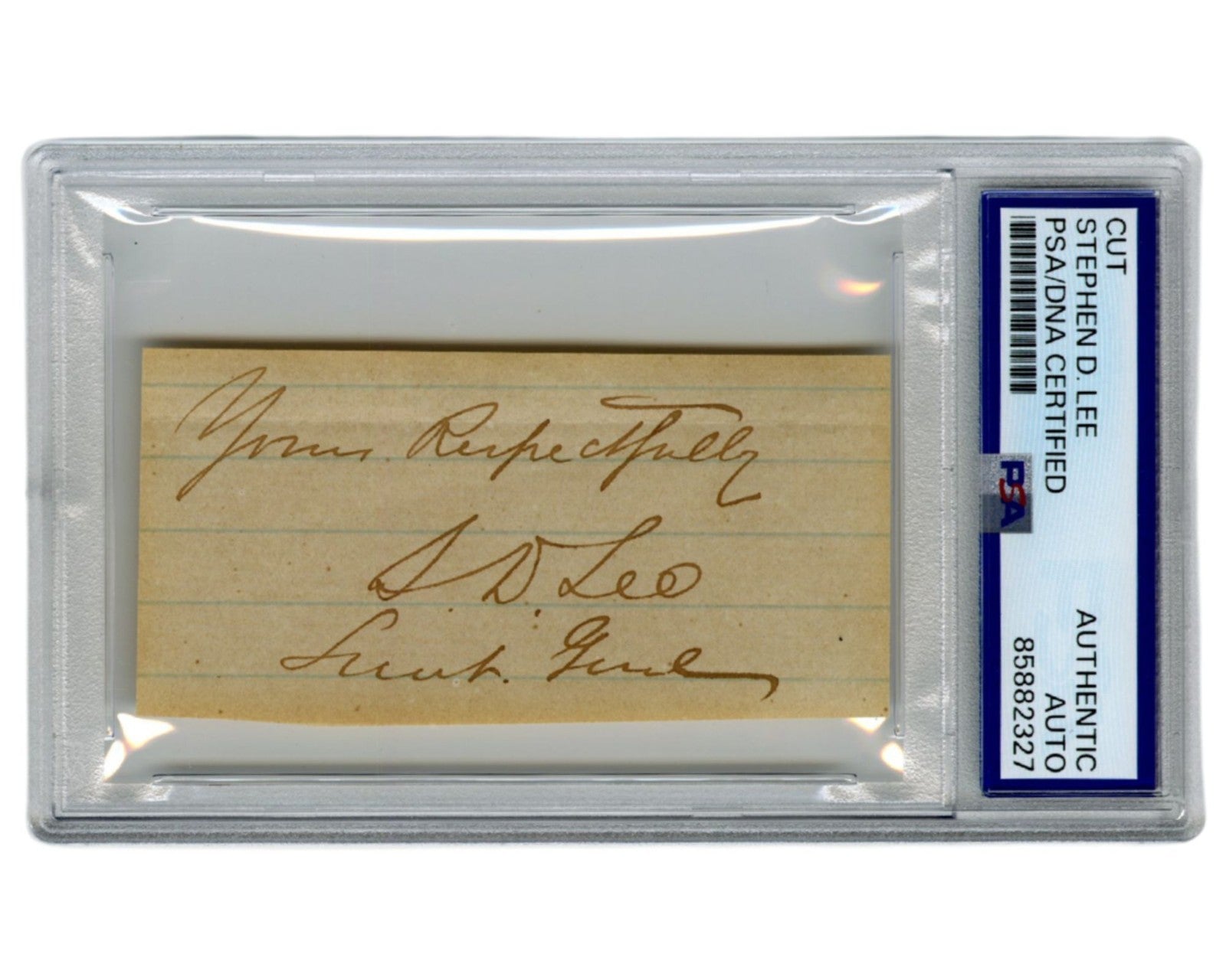Civil War Confederate General Stephen D. Lee Signed Cut Autograph PSA Auto