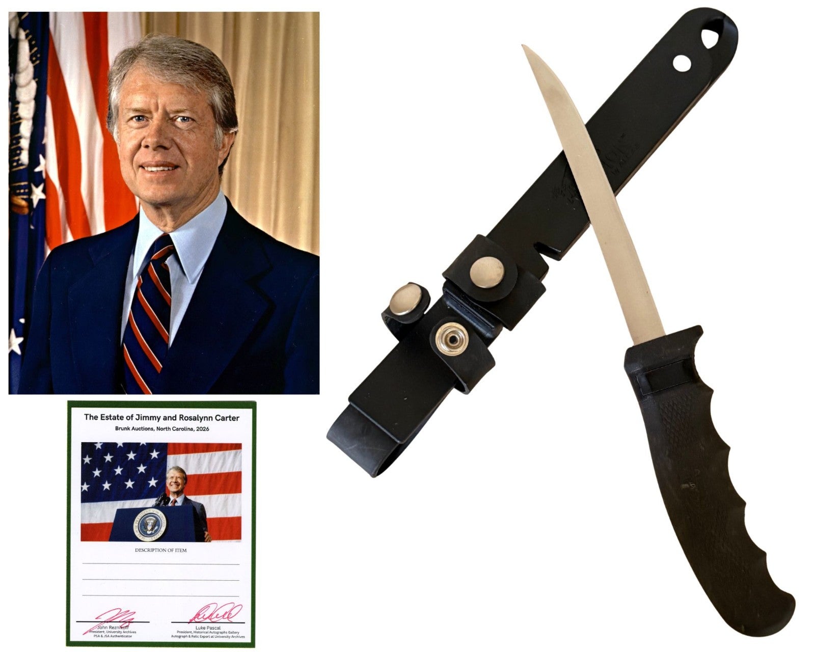 President Jimmy Carter's Fishermans Knife & Sheath Ex. Carter Estate