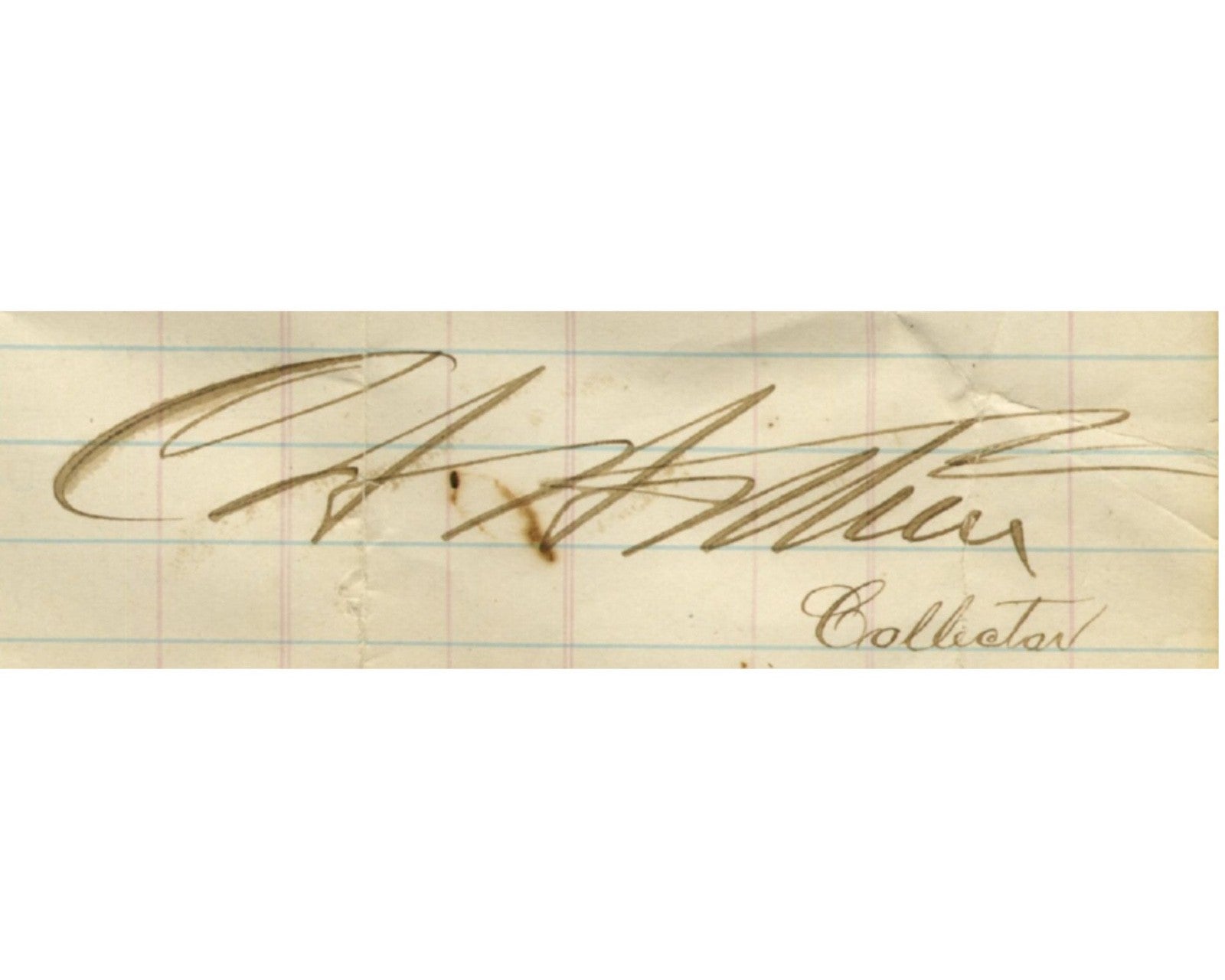 President Chester Arthur Signed NY Document on 100th Anniversary of USA! PSA/DNA