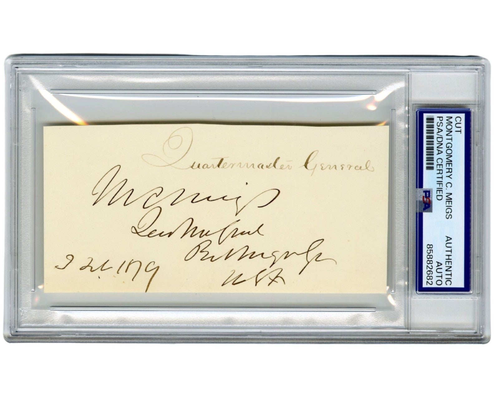 Civil War Union General Montgomery C. Meigs Bold Signed Cut PSA Auto