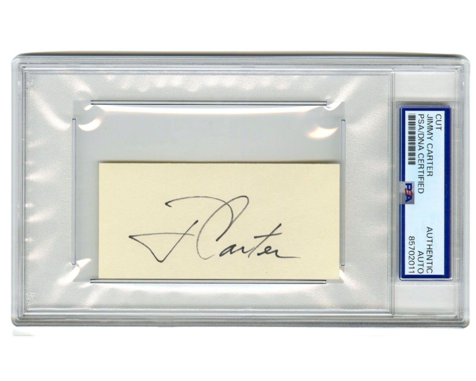 President Jimmy Carter Bold Signed Cut PSA Auto
