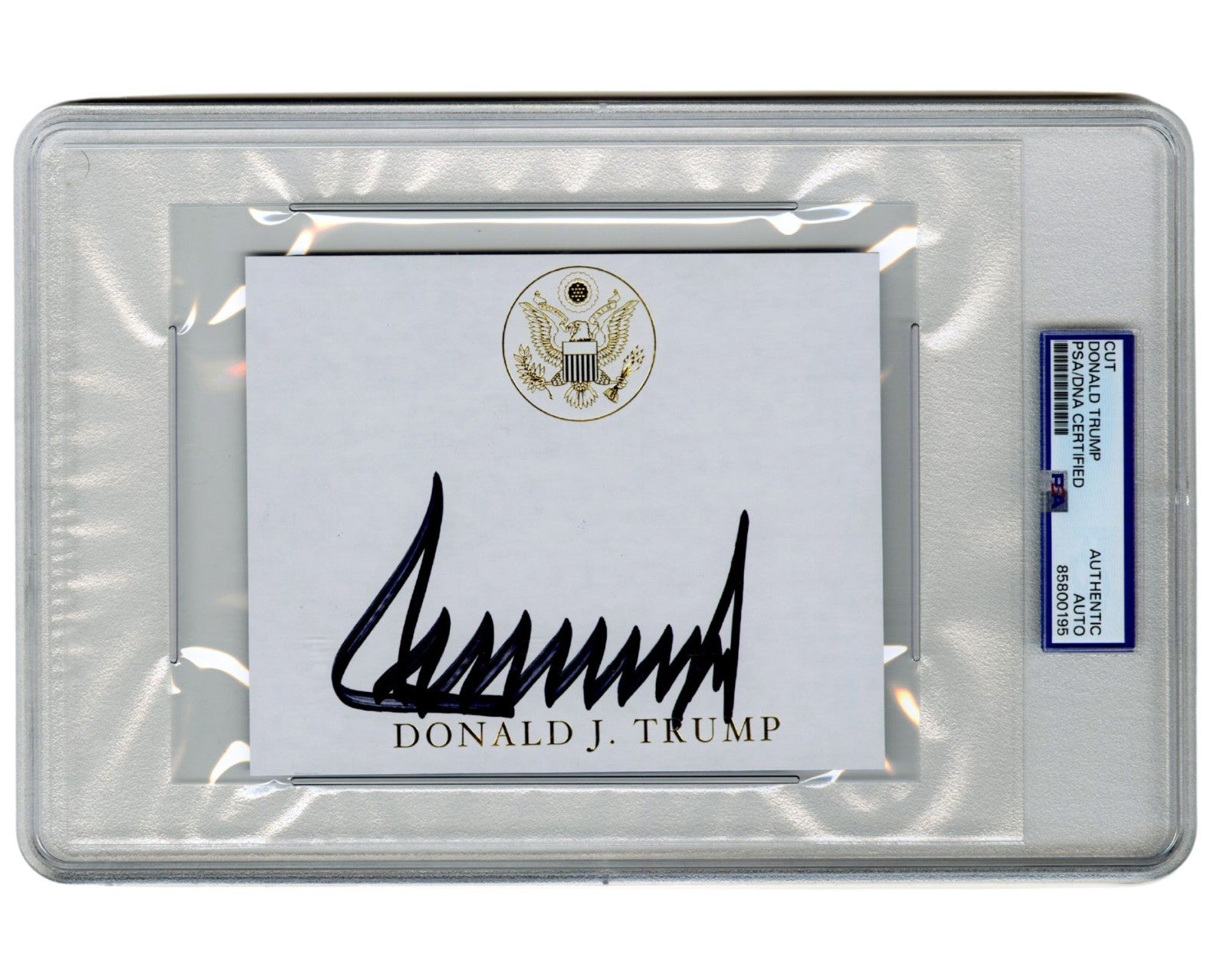 Donald Trump Signed Presidential Bookplate, Gorgeous, Large Example! PSA Auto