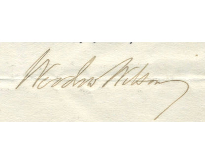 President Woodrow Wilson Signed White House Letter as Pres. PSA - Bold Auto!
