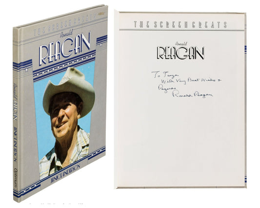 President Ronald Reagan Signed Book "The Screen Greats" BAS Auto
