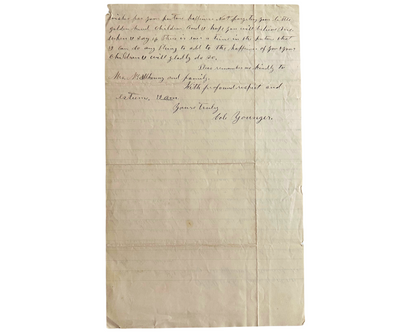Outlaw COLE YOUNGER Rare Signed Letter from Prison!