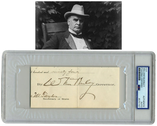 President William McKinley Signed Cut Document PSA Auto