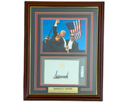 President Donald Trump Signed Assassination Attempt Framed Display PSA Auto