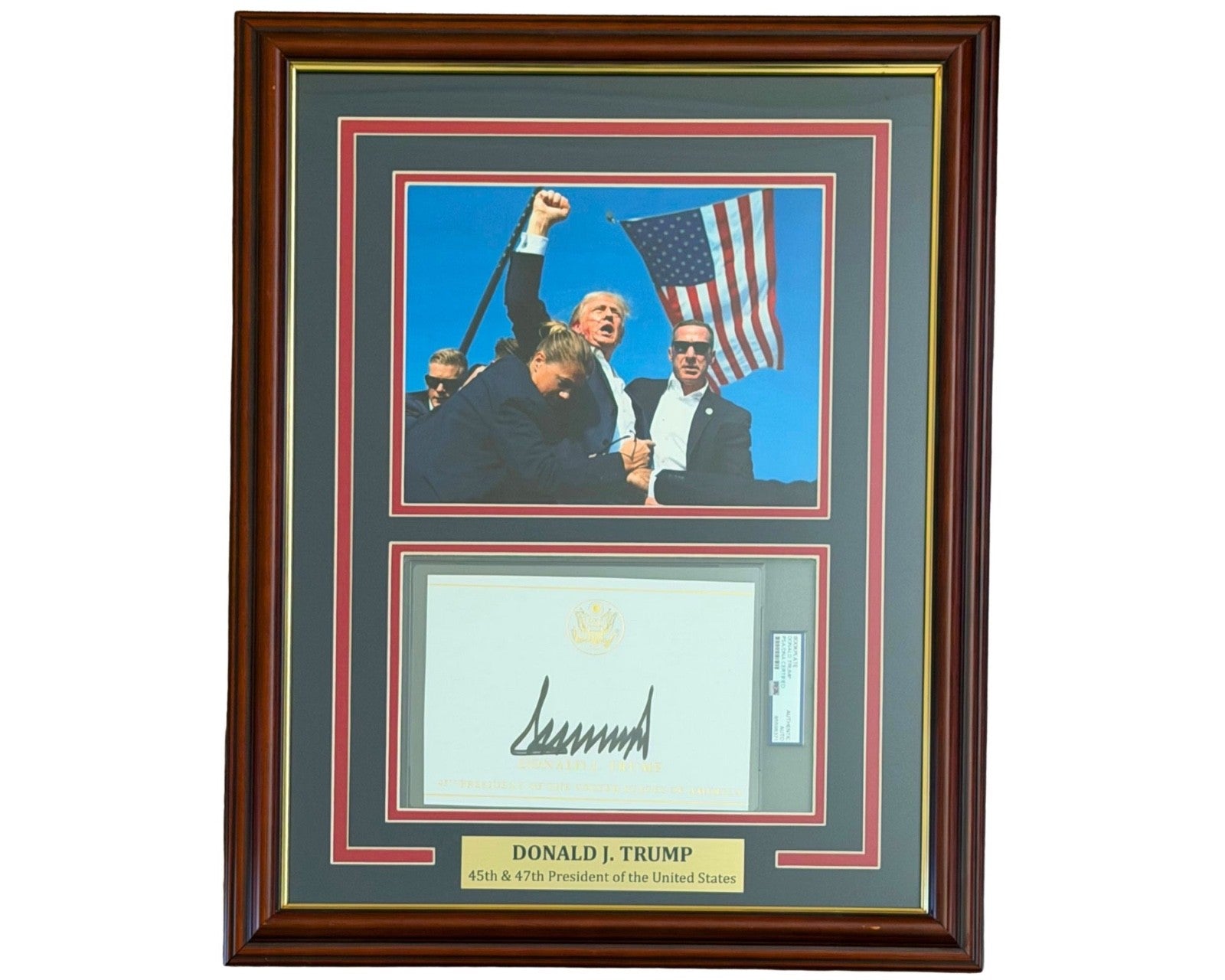 President Donald Trump Signed Assassination Attempt Framed Display PSA Auto