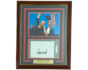 President Donald Trump Signed Assassination Attempt Framed Display PSA Auto