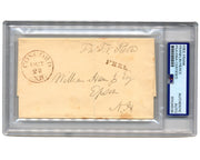 President Franklin Pierce Signed Free Frank PSA Auto - Rare Pres. Signature!