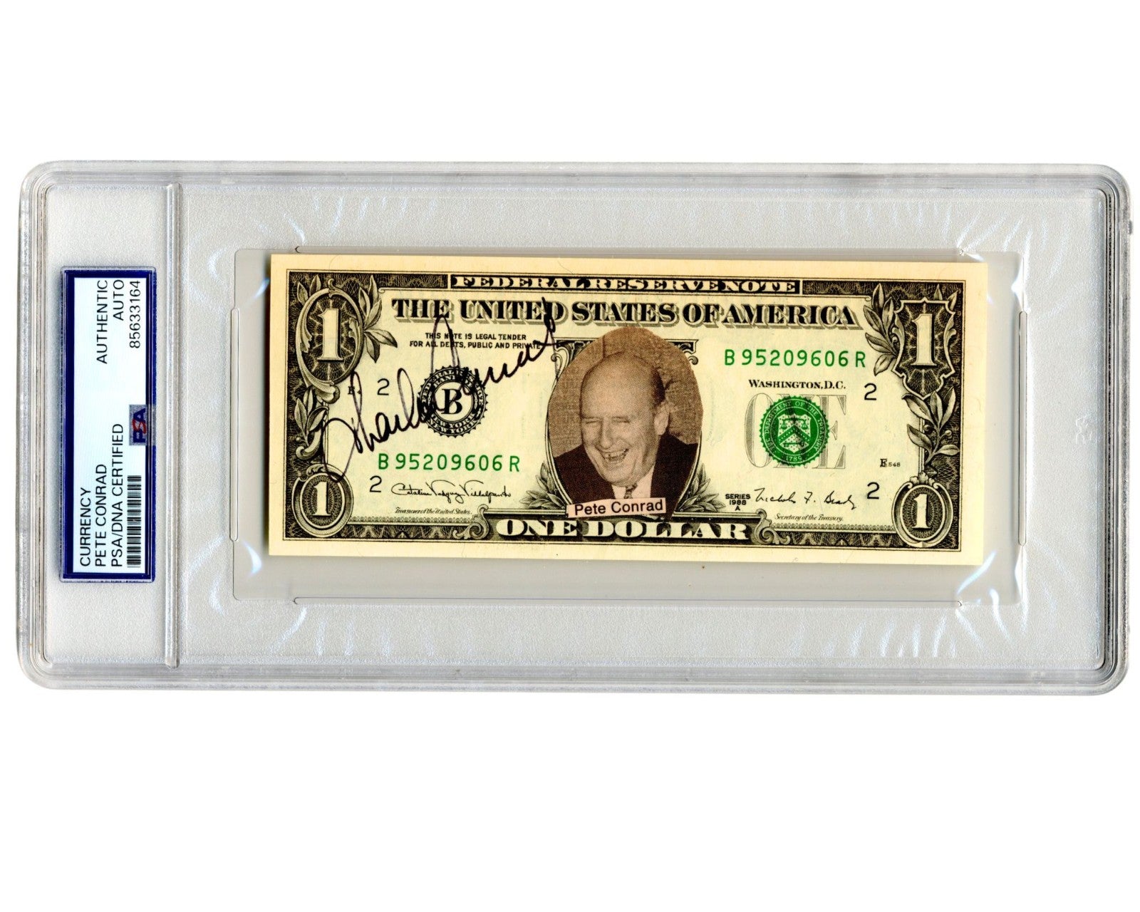 Apollo Moonwalker Charles "Pete" Conrad Signed Currency $1 Dollar Bill PSA Auto