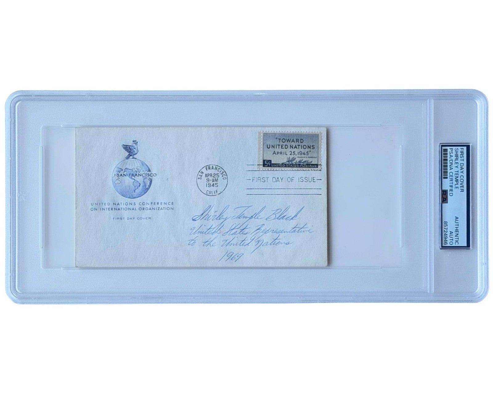 Actress Shirley Temple Signed FDR First Day Cover PSA Auto