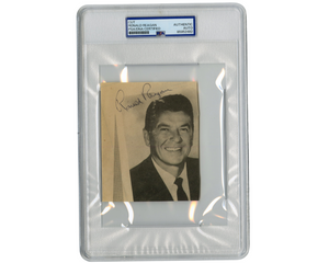President Ronald Reagan Signed Portrait Cut PSA Auto