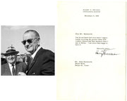 President Harry Truman Signed Letter on Lyndon Johnson Dallas Photograph! PSA