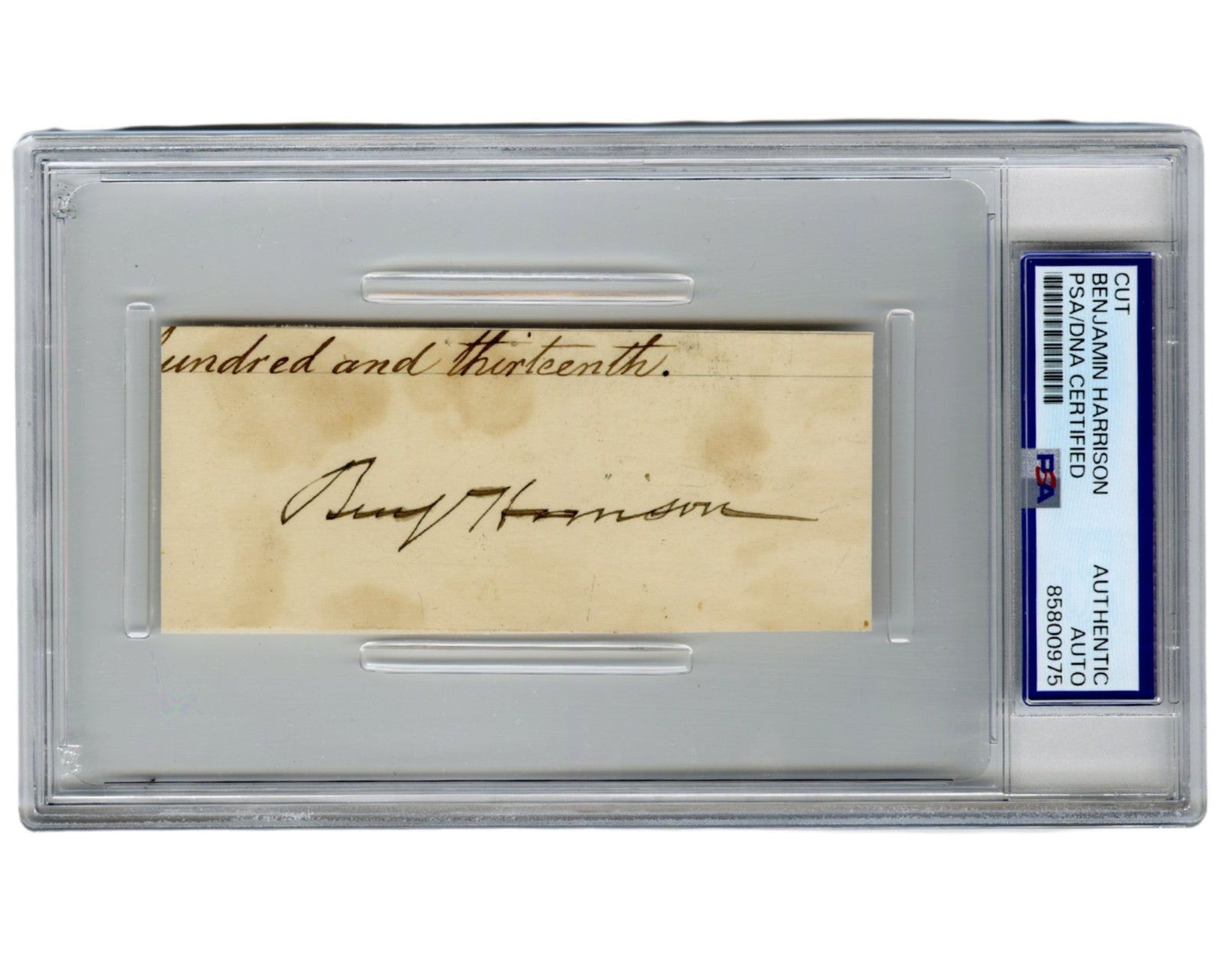President Benjamin Harrison Signed Pres. Doc PSA Auto