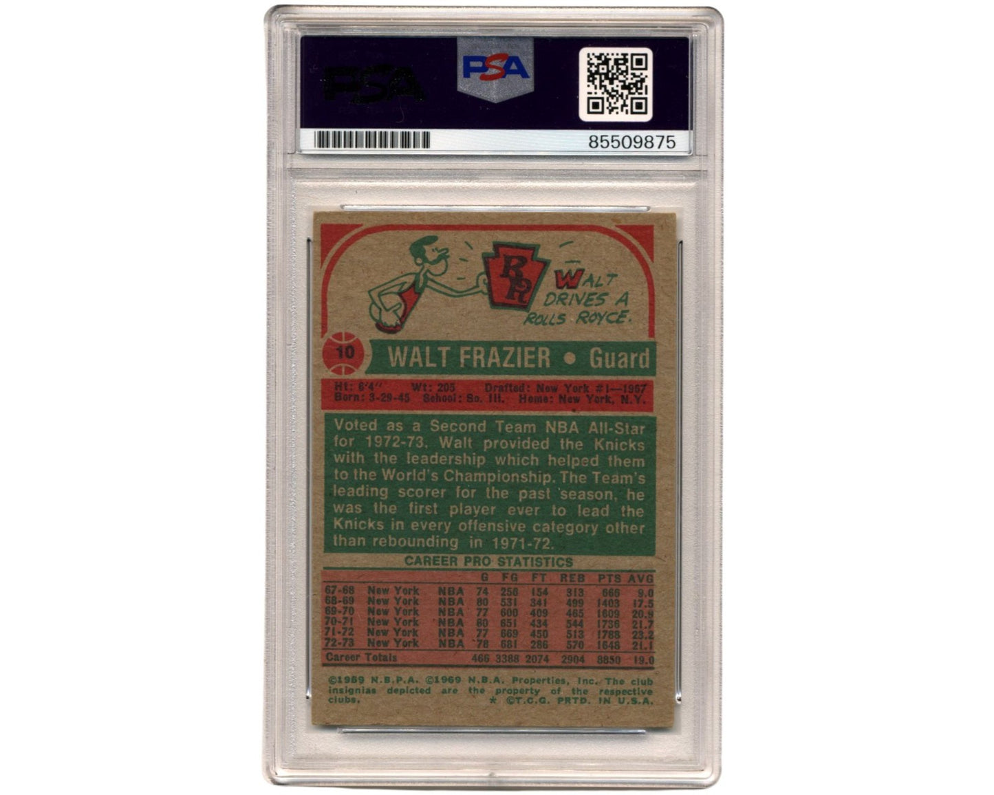 1973 Topps NBA All Stars Walt Frazier Signed Card of Knicks Legend PSA/DNA Auto