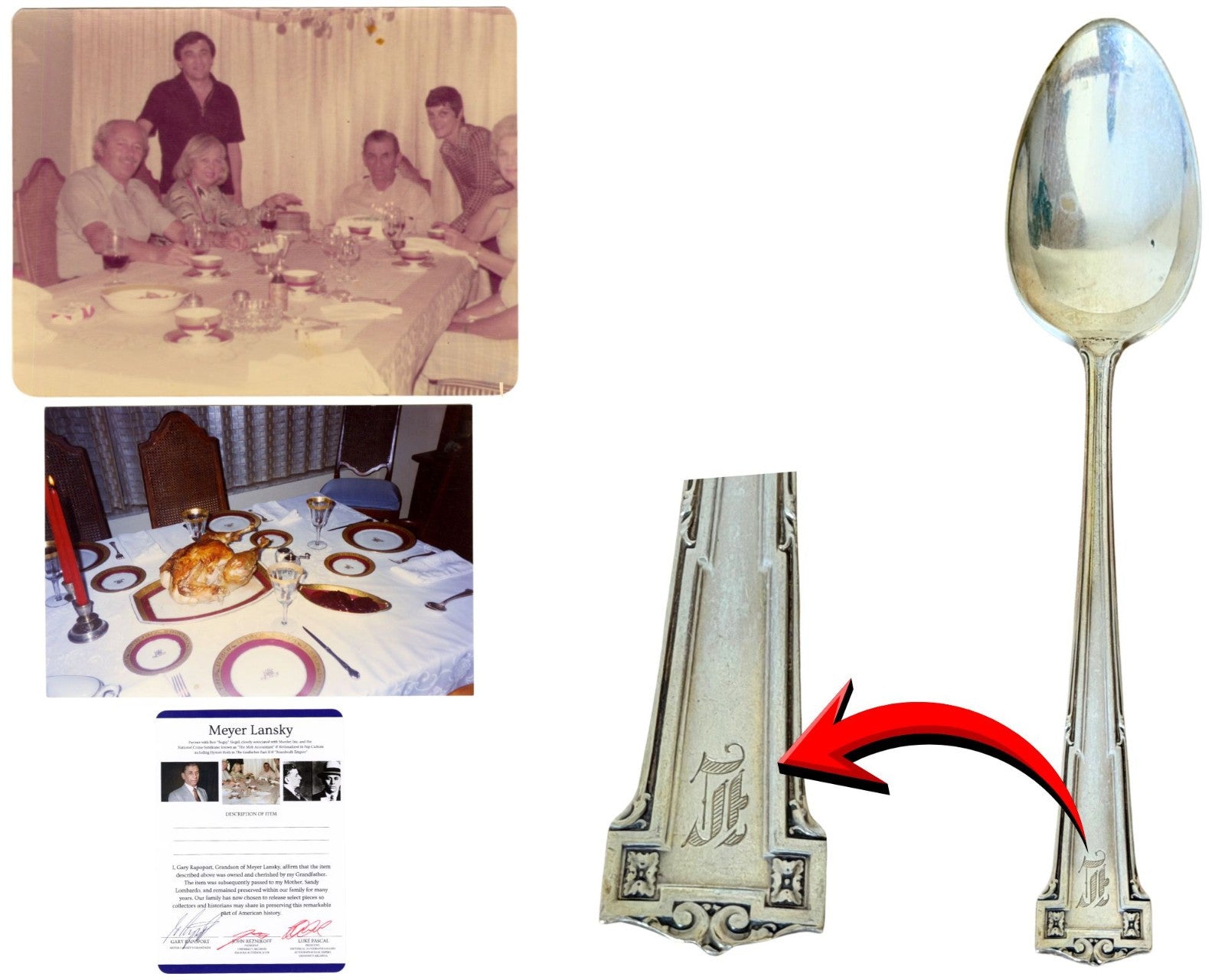 Meyer Lansky's "L" Monogrammed Spoon Ex. Lansky Grandson