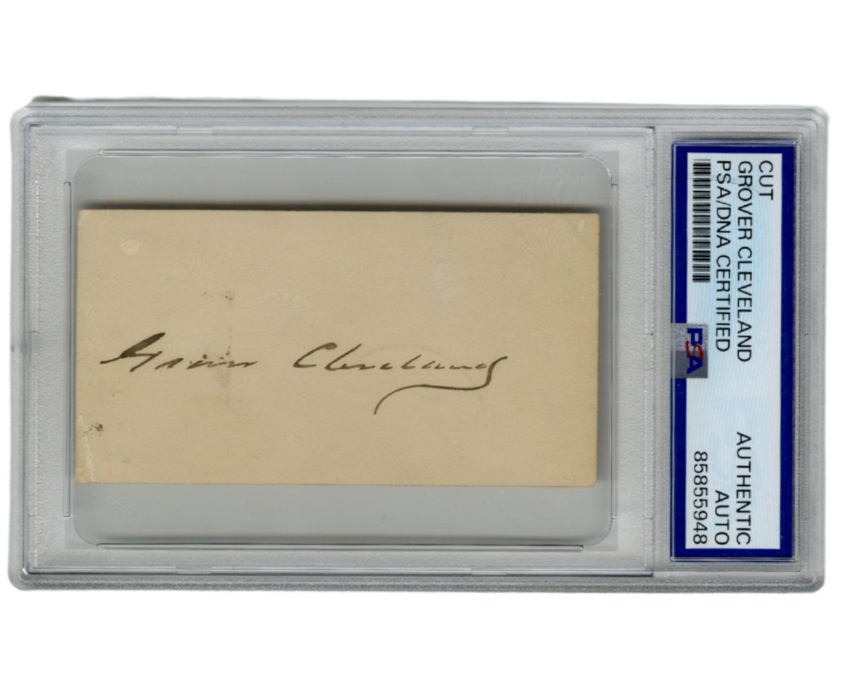 President Grover Cleveland Signed Card PSA Auto - Gorgeous!