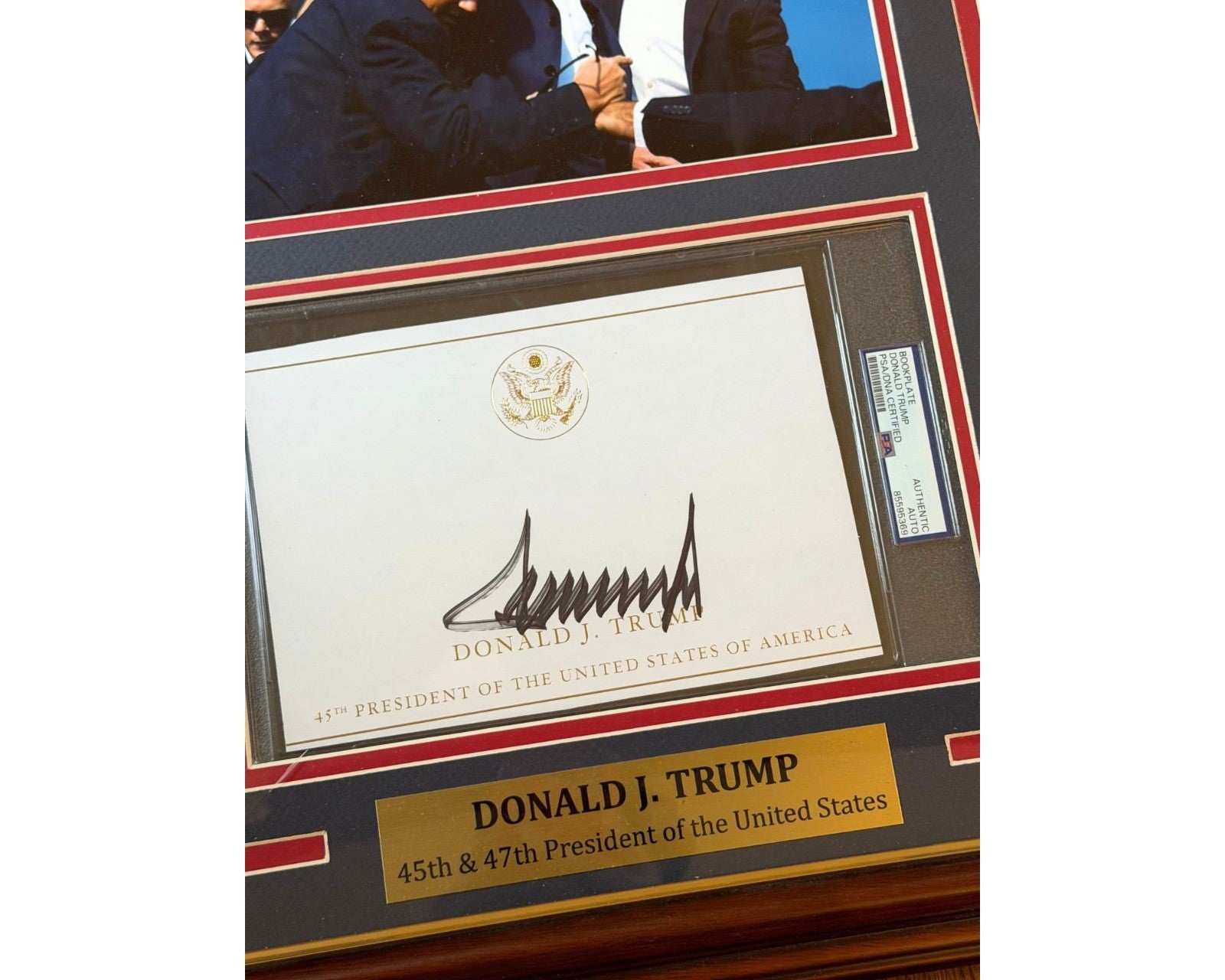 President Donald Trump Signed Assassination Attempt Framed Display PSA Auto